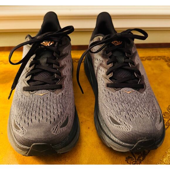 Hoka One One Clifton 8 Womens Sneakers Anthracite Copper Dark Grey Size 8.8B - Picture 2 of 11